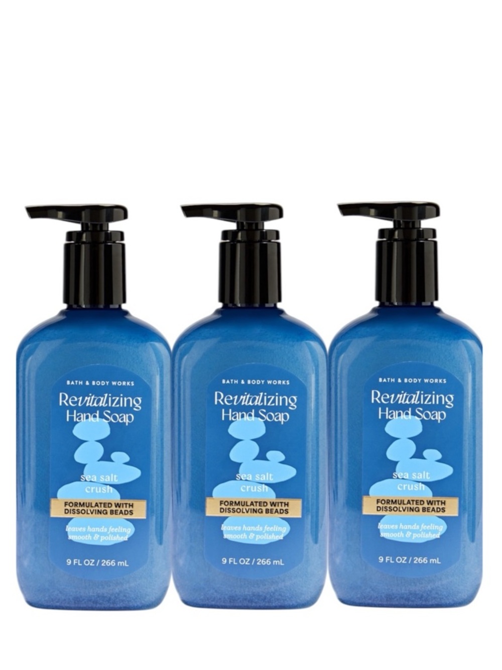 NEW 3X BBW Sea Salt Crush Revitalizing Gel Hand Soap Bundle 9 fl oz ea